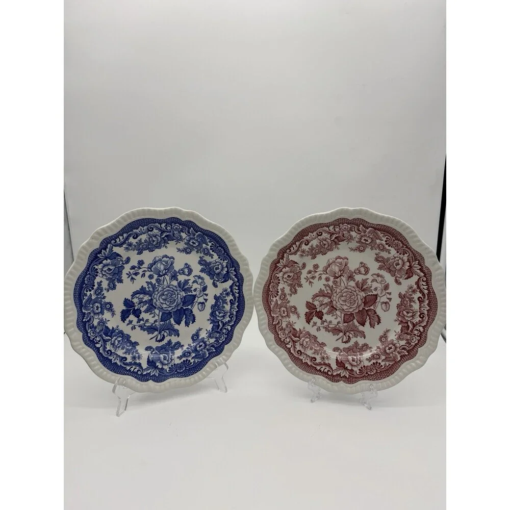 Spode Porcelain Archive / Blue Room Collection British Flowers 10.5” Plates 2